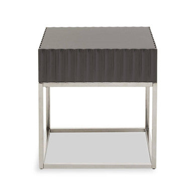 Genoa Grey Gloss Finish Square Side Table