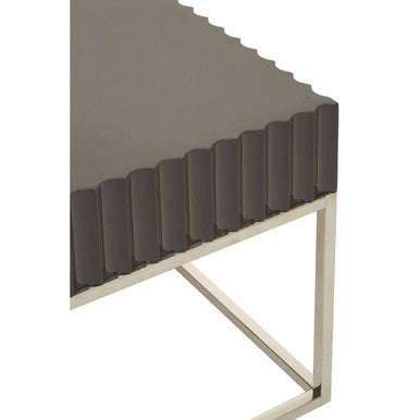 Genoa Grey Gloss Finish Square Side Table