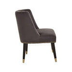 Doucet Grey Velvet Dining Chair With Black Legs