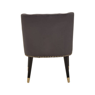 Doucet Grey Velvet Dining Chair With Black Legs