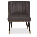 Doucet Grey Velvet Dining Chair With Black Legs