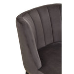 Doucet Grey Velvet Dining Chair With Black Legs