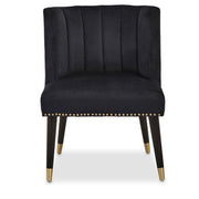 Doucet Black Velvet Dining Chair With Black Legs