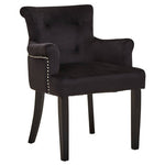 Doucet Black Velvet Dining Chair With Ring Back