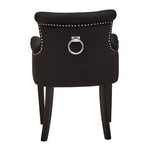 Doucet Black Velvet Dining Chair With Ring Back