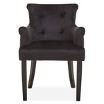 Doucet Black Velvet Dining Chair With Ring Back