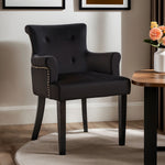 Doucet Black Velvet Dining Chair With Ring Back