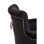 Doucet Black Velvet Dining Chair With Ring Back