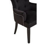 Doucet Black Velvet Dining Chair With Ring Back