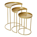 Suar Nest Of Three Antique Brass Finish Side Tables