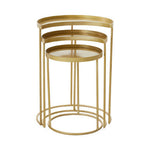 Suar Nest Of Three Antique Brass Finish Side Tables