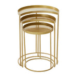 Suar Nest Of Three Antique Brass Finish Side Tables