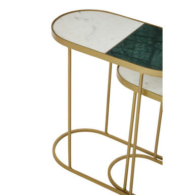 Suar Nest Of Two Marble Top Side Tables
