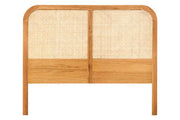 Lyon Rattan and Oak Wood Double Bed Headboard