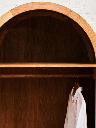 Lyon Rattan and Oak Wood 2 Door Wardrobe