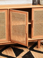 Lyon Rattan and Oak Wood 4 Door Sideboard