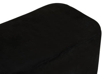 Hartford Black Velvet Bench With Matte Gold Base