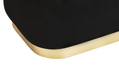 Hartford Black Velvet Bench With Matte Gold Base