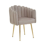 Bari Mink Velvet Scalloped Dining Chair