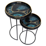 Celina Set Of 2 Nesting Tables with Agate Effect