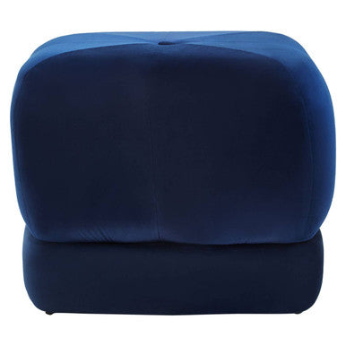 Kaia Midnight Blue Velvet Square Stool
