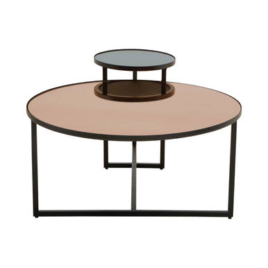 Cercle Smoked Mirror 2 Tier Coffee Table