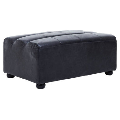 King Antique Black Leather Modular Ottoman