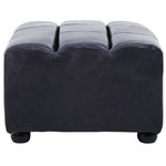 King Antique Black Leather Modular Ottoman