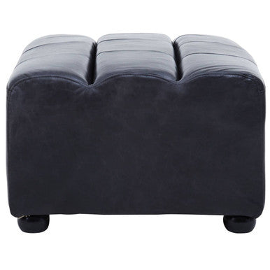 King Antique Black Leather Modular Ottoman