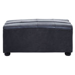 King Antique Black Leather Modular Ottoman