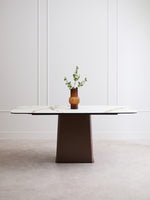 Imperia White Ceramic Marble Effect Rectangular Dining Table