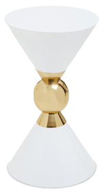 Jaipur White And Gold Finish Side Table