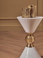 Jaipur White And Gold Finish Side Table