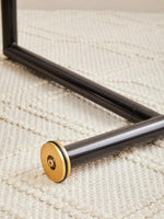 Oria Black Glass and Marble Effect Side Table