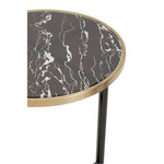 Oria Black Glass and Marble Effect Side Table