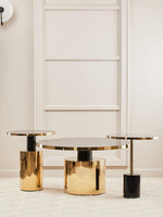 Oria Black Marble Effect Top and Gold Base Side Table