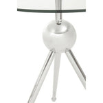 Oria Clear Glass Stainless Steel Silver Frame Side Table