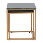 Varana Nest Of Two Green Marble Top Tables