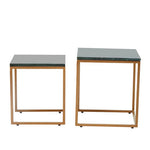 Varana Nest Of Two Green Marble Top Tables