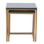Varana Nest Of Two Green Marble Top Tables