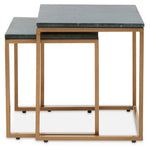 Varana Nest Of Two Green Marble Top Tables