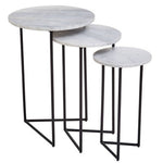 Mandoli Nest Of 3 White Marble Side Tables