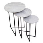 Mandoli Nest Of 3 White Marble Side Tables