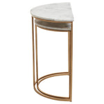 Mandoli Nest Of 2 White Marble Top Semicircular Side Tables