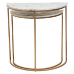 Mandoli Nest Of 2 White Marble Top Semicircular Side Tables