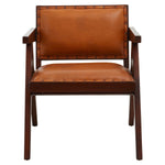 Inca Tan Leather and Teak Frame Dining Chair