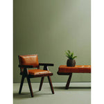 Inca Tan Leather and Teak Frame Dining Chair