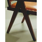 Inca Tan Leather and Teak Frame Dining Chair