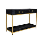 Kensington Townhouse Hair on Leather Two Drawer Console Table