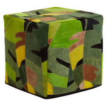 Safira Botanical Leather Pouffe